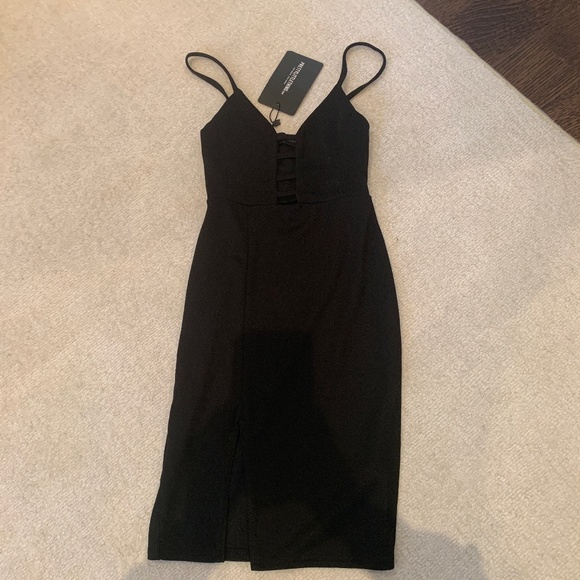 Black Strappy Split Dress - Picture 4 of 5